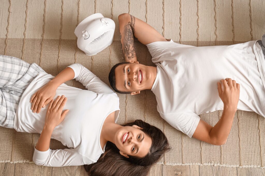 couple sur plancher chauffant